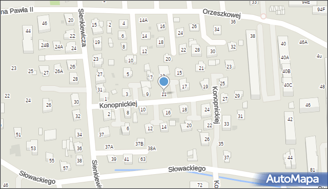 Grójec, Konopnickiej Marii, 11, mapa Grójec