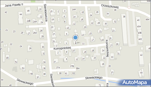 Grójec, Konopnickiej Marii, 9, mapa Grójec