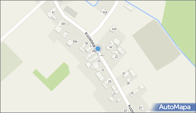 Grudynia Wielka, Kozielska, 35, mapa Grudynia Wielka