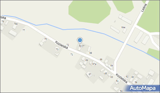 Grudynia Wielka, Kozielska, 70, mapa Grudynia Wielka