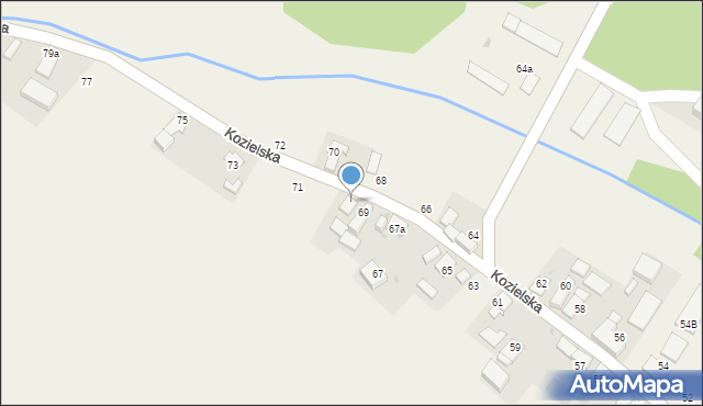 Grudynia Wielka, Kozielska, 71a, mapa Grudynia Wielka