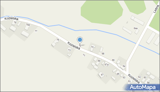 Grudynia Wielka, Kozielska, 72, mapa Grudynia Wielka