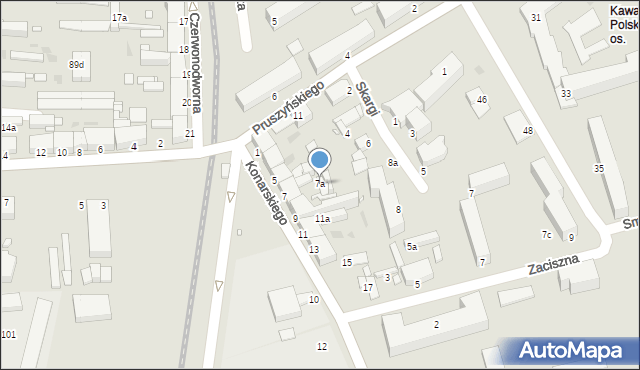 Grudziądz, Konarskiego, 7a, mapa Grudziądza