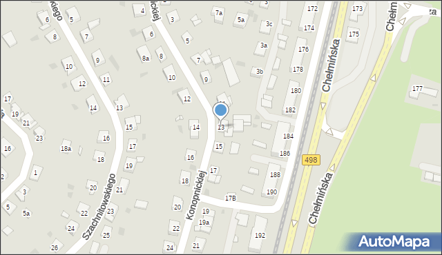 Grudziądz, Konopnickiej Marii, 13, mapa Grudziądza