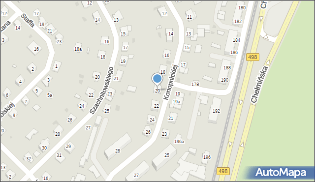 Grudziądz, Konopnickiej Marii, 20, mapa Grudziądza