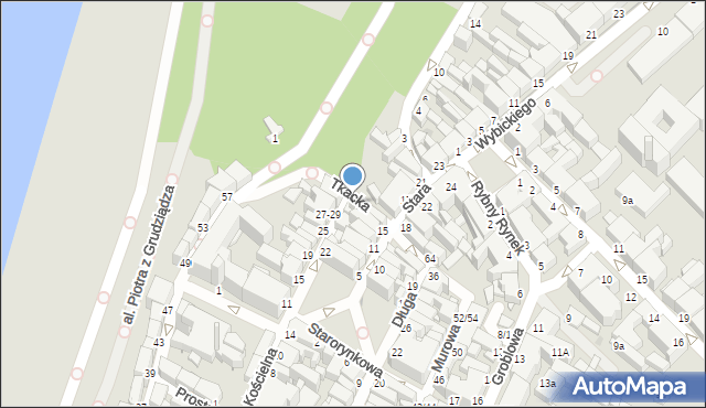 Grudziądz, Kościelna, 32, mapa Grudziądza