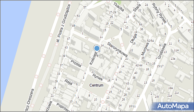 Grudziądz, Kościelna, 8, mapa Grudziądza