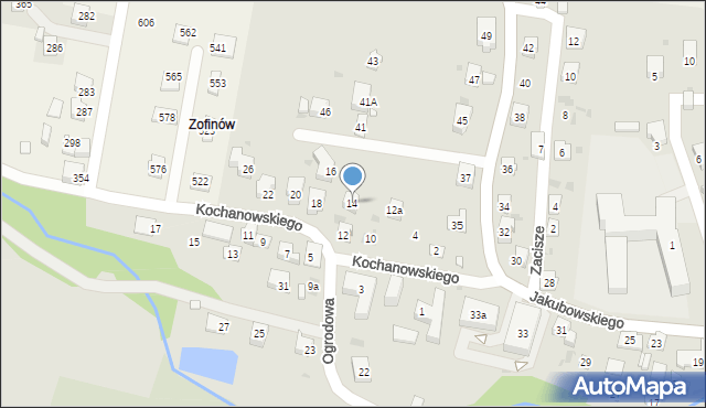 Grybów, Kochanowskiego Jana, 14, mapa Grybów