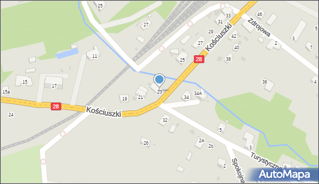 Grybów, Kościuszki Tadeusza, gen., 23, mapa Grybów