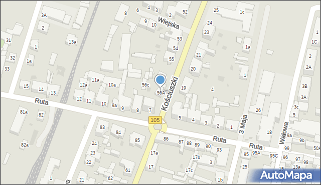 Gryfice, Kościuszki Tadeusza, gen., 56A, mapa Gryfice