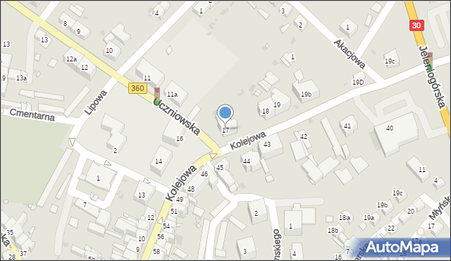 Gryfów Śląski, Kolejowa, 17, mapa Gryfów Śląski