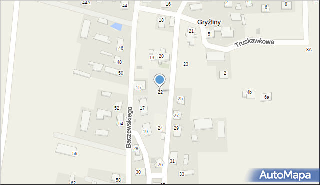 Gryźliny, Kościelna, 22, mapa Gryźliny