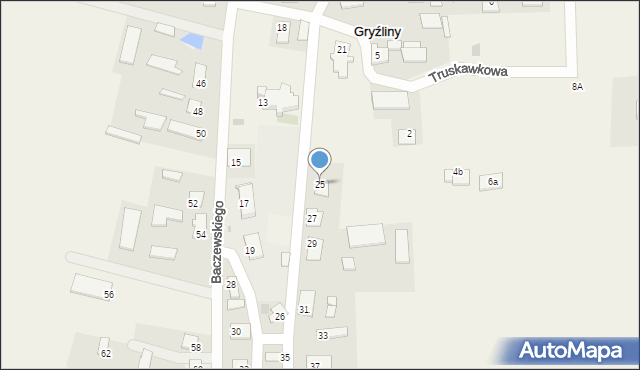 Gryźliny, Kościelna, 25, mapa Gryźliny