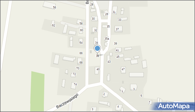 Gryźliny, Kościelna, 38, mapa Gryźliny