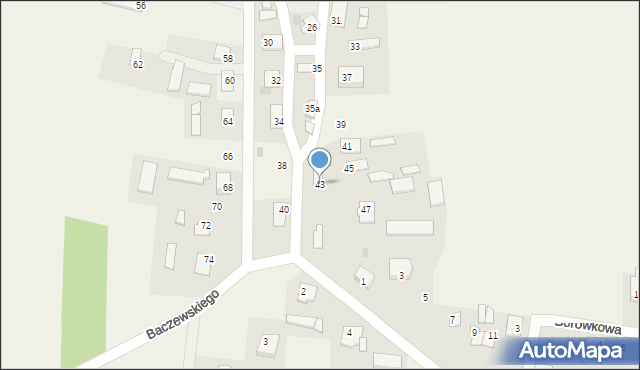 Gryźliny, Kościelna, 43, mapa Gryźliny