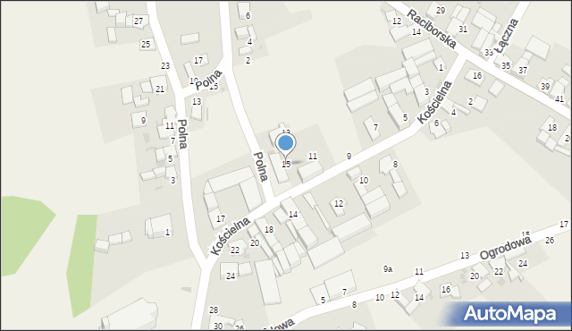 Grzędzin, Kościelna, 15, mapa Grzędzin