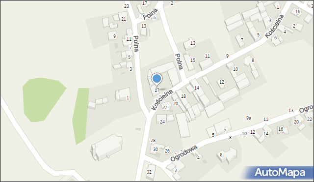 Grzędzin, Kościelna, 17, mapa Grzędzin