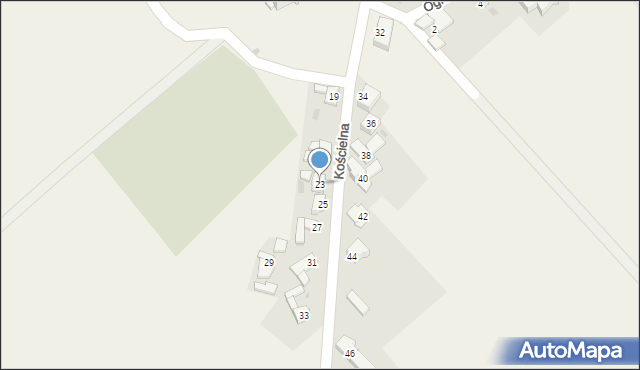 Grzędzin, Kościelna, 23, mapa Grzędzin