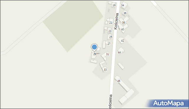 Grzędzin, Kościelna, 29, mapa Grzędzin