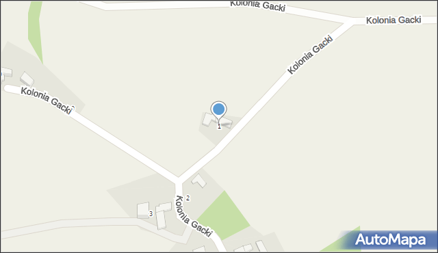 Grzegorzowice, Kolonia Gacki, 1, mapa Grzegorzowice