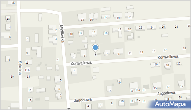 Grzybowo, Konwaliowa, 5, mapa Grzybowo