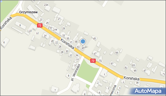Grzymiszew, Konińska, 43, mapa Grzymiszew