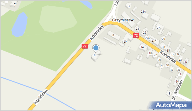 Grzymiszew, Konińska, 6a, mapa Grzymiszew