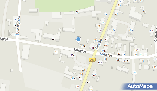 Gubin, Kołłątaja Hugo, 20c, mapa Gubin