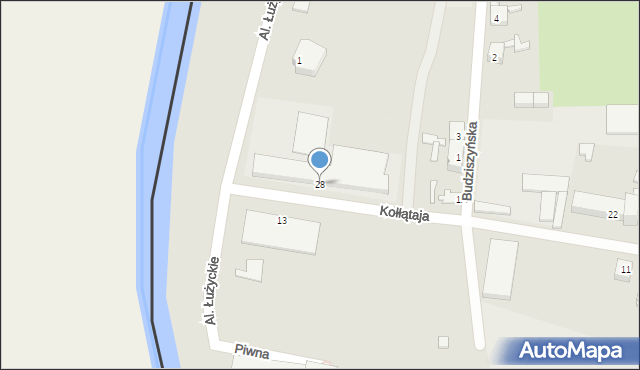 Gubin, Kołłątaja Hugo, 28, mapa Gubin
