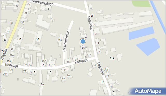 Gubin, Kołłątaja Hugo, 4A, mapa Gubin