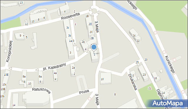 Gubin, Konopnickiej Marii, 1, mapa Gubin