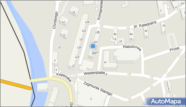 Gubin, Konopnickiej Marii, 10b, mapa Gubin