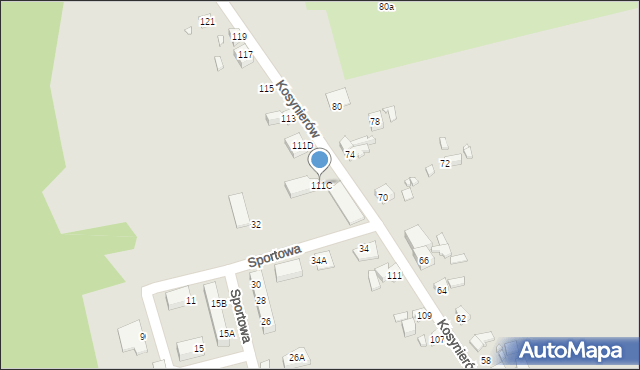 Gubin, Kosynierów, 111C, mapa Gubin