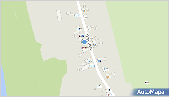 Gubin, Kosynierów, 125A, mapa Gubin