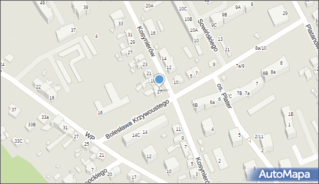 Gubin, Kosynierów, 17, mapa Gubin