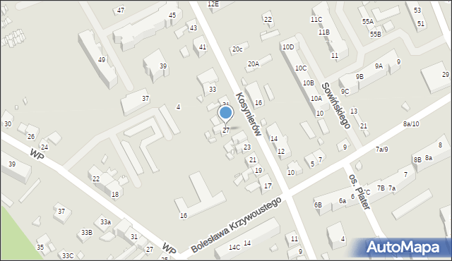 Gubin, Kosynierów, 27, mapa Gubin