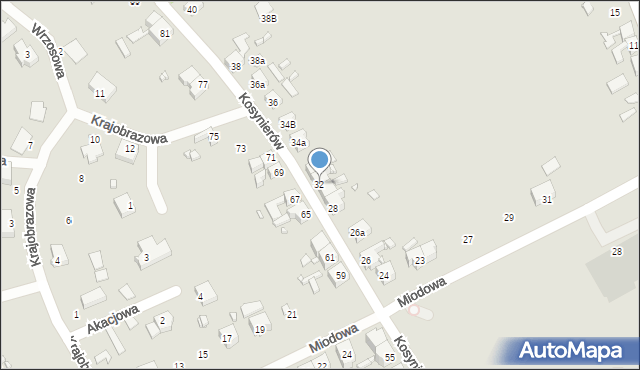 Gubin, Kosynierów, 32, mapa Gubin