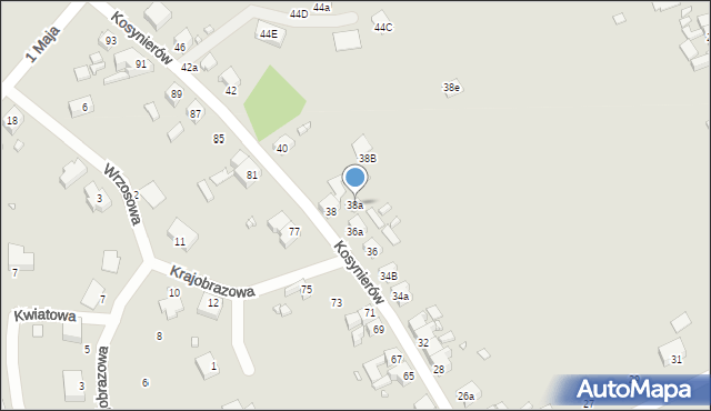 Gubin, Kosynierów, 38a, mapa Gubin