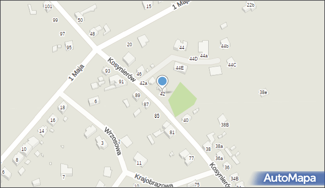Gubin, Kosynierów, 42, mapa Gubin
