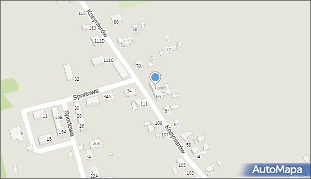 Gubin, Kosynierów, 68, mapa Gubin