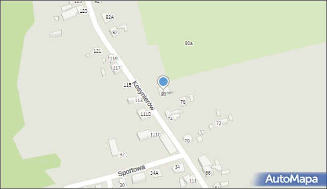 Gubin, Kosynierów, 80, mapa Gubin