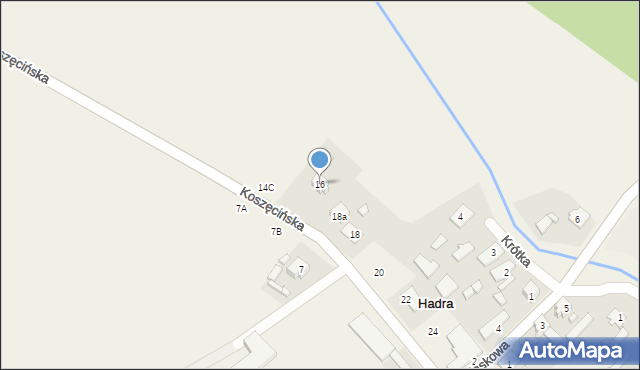 Hadra, Koszęcińska, 16, mapa Hadra