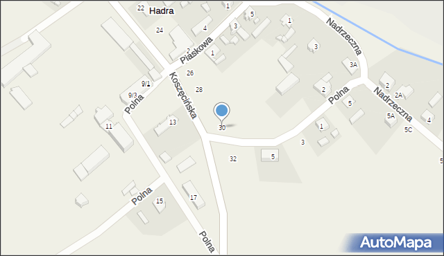 Hadra, Koszęcińska, 30, mapa Hadra