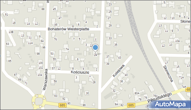 Hajnówka, Kolejowa, 24, mapa Hajnówka