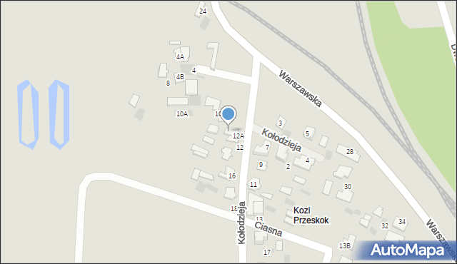 Hajnówka, Kołodzieja Wincentego, 12B, mapa Hajnówka