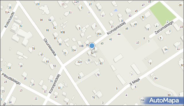 Halinów, Konopnickiej Marii, 34, mapa Halinów