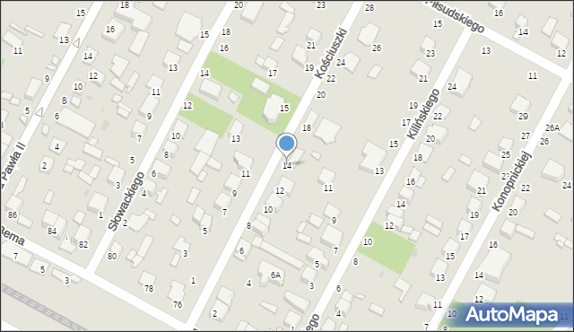 Halinów, Kościuszki Tadeusza, gen., 14, mapa Halinów