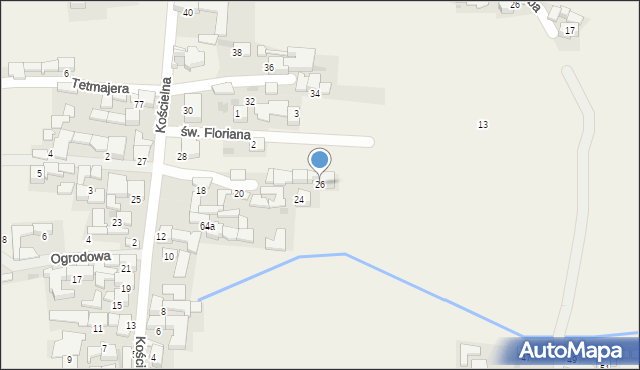 Harklowa, Kościelna, 26, mapa Harklowa