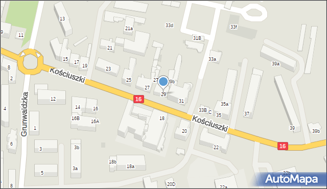 Iława, Kościuszki Tadeusza, gen., 29, mapa Iława