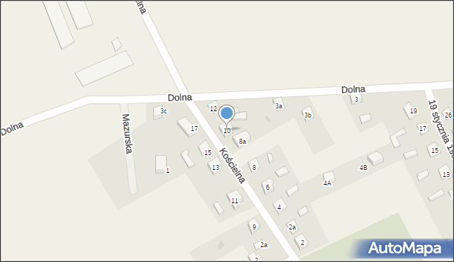 Iłowo-Osada, Kościelna, 10, mapa Iłowo-Osada